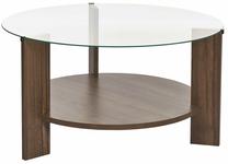 Kavos staliukas Nordure Clara, riešuto, 75 cm x 75 cm x 40 cm