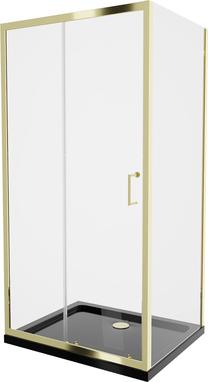 Dušo kabina Mexen Apia 840-130-070-50-00-4070G, stačiakampė, 130 cm x 70 cm x 190 cm, aukso sp./juoda sp./grūdintas