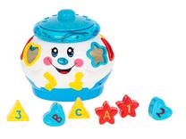 Attīstoša rotaļlieta Musical Learning Pot 2056C, 10 cm, zila krās./balta krās.