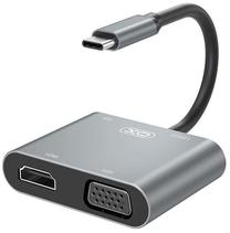 Adapteris XO HUB001 4 in 1 HDMI Female (moteriška), USB-C Male (vyriška), 0.11 m, juoda sp.