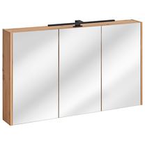 Pakabinama vonios spintelė su veidrodžiu Hakano Torpi, ąžuolo sp./pilka sp., 16 cm x 120 cm x 72 cm