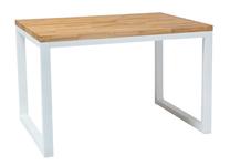 Stalas, ąžuolo sp./balta sp., 120 cm x 80 cm x 77 cm