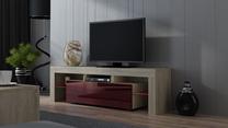 ТВ стол Pro Meble Milano 160, коричневый цв./красный цв., 160 см x 35 см x 45 см