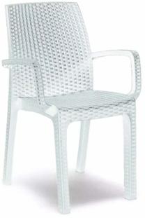 Lauko kėdė Bica Verona, balta sp., 59 cm x 57 cm x 86 cm