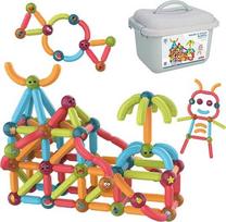 Magnetinis konstruktorius Woopie Sticks, 128 vnt., įvairių spalvų