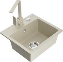 Кухонная мойка Mexen Milo 6505-69-670300-69, гранит, 43.5 см x 41 см x 17.1 см, бежевый цв.