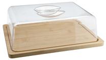 Serviravimo lentelė, sūriui Kitchen&GO, 23.5 cm x 7 cm, 18 cm, Skaidri sp./Ruda sp.