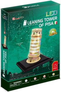 3D dėlionė Cubicfun Curve Tower Pisa (Light), 15 vnt.