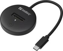 Adapteris Sandberg USB 3.2 Dock for M.2+NVMe SSD 136-47 USB-C Vīrietis, M.2 Sieviete, melna krās.