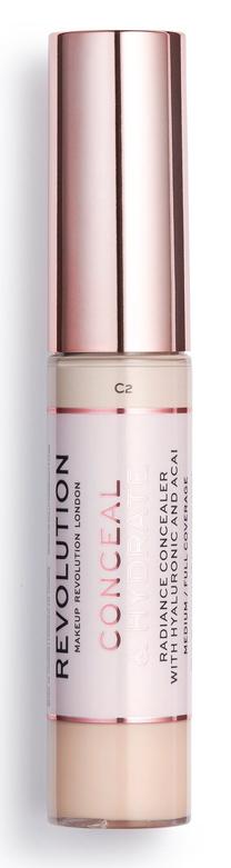 Korektors Makeup Revolution London Conceal & Hydrate, gaiši brūna krās., c2, 13 ml