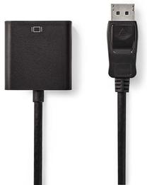 Vads Nedis DisplayPort male, VGA female, 0.2 m, melna krās.