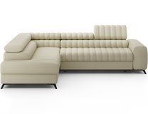 Kampinė sofa - lova Kanedo Monolith 14, smėlio sp., kairinė, 204 x 269 cm x 86 cm