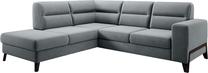 Kampinė sofa Cassara Velvetmat 4, pilka sp., kairinė, 237 x 277 cm x 100 cm