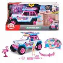Автомобиль с фигурой Simba Dickie Toys Playlife Flamingo Jeep 203835006, 1:24, синий цв./белый цв./розовый цв.