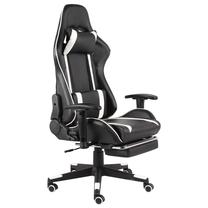 Spēļu krēsls VLX With Footrest 20488, 69 x 68 x 123 - 133 cm, balta krās./melna krās.