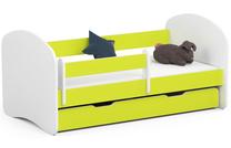 Vaikiška lova Akord Furniture Factory Smile 70, geltona sp., 70 x 140 cm, su patalynės dėže, su čiužiniu