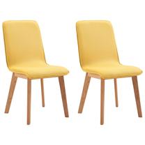 Krēslu komplekts VLX 248922 248922, dzeltena krās., 59 cm x 46 cm x 93 cm, 2 gab.