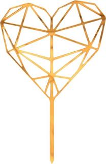 Декорация GoDan Heart, золотой цв., 10 см