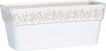 Gėlių lovelis Stefanplast Gaia 88700, plastikinis, 30 cm x 13 cm, balta sp.