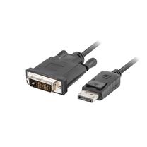 Vads Lanberg DisplayPort to DVI-D DisplayPort male, DVI-D male, 3 m, melna krās.