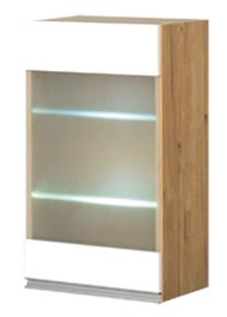Viršutinė virtuvinė spintelė Bodzio Monia KMO40GWPML-BI/DSC, ąžuolo sp./balta sp., 40 cm x 31 cm x 72 cm