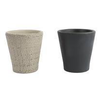 Gėlių vazonas ASS PACK 3/D12, keramika, Ø 12 cm, juoda sp./(spalva/dizainas parenkami atsitiktine tvarka)