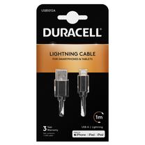 Laidas Duracell USB5012A, USB/Apple Lightning, 100 cm, juoda sp.