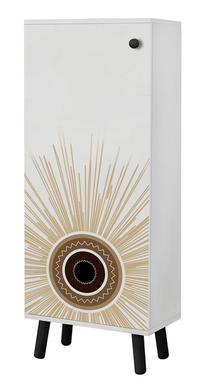 Batų spintelė Kalune Design Vegas SB 965, balta sp./juoda sp., 38 cm x 50 cm x 135 cm
