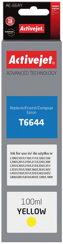 Rašalinio spausdintuvo kasetė ActiveJet AE-664Y, geltona sp., 100 ml
