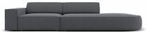 Sofa Micadoni Home Jodie Rounded Open 3 Seats, tamsiai pilka sp., dešininė, 262 x 102 cm x 70 cm