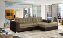 Kampinė sofa Conforti Berlin 03, Soft 66, ruda sp./smėlio sp., dešininė, 165 x 275 cm x 78 cm