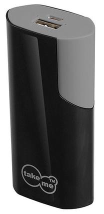 Nešiojamas įkroviklis (Power bank) TakeMe, 5000 mAh, juoda sp.