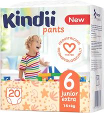 Sauskelnės-kelnaitės Kindii Extra Junior, 6 dydis, 15 kg, 20 vnt.