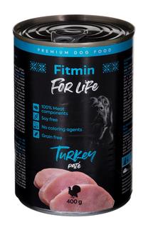 Mitrā barība (konservi) suņiem Fitmin For Life Turkey Pate, tītara gaļa, 0.4 kg