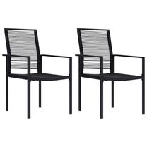 Lauko kėdžių rinkinys VLX PVC Rattan 312171, juoda sp., 60 cm x 55 cm x 90 cm, 2 vnt.