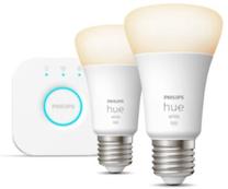 Išmanioji lemputė Philips Hue Hue Starter kit LED, A60, balta sp., E27, 9.5 W, 1050 lm, 2 vnt.