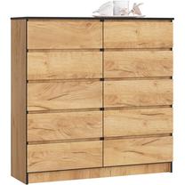 Komoda Akord K120, ąžuolo/juoda, 40 cm x 120 cm x 121 cm