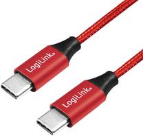 Vads Logilink USB Type-C USB Type-C, USB Type-C, 1 m, sarkana krās.