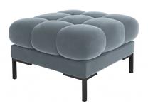 Pufas Micadoni Home Mamaia, juoda sp./žydra sp., 60 cm x 60 cm x 41 cm