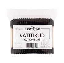 Kosmetiniai vatos pagaliukai Cotton, 100 vnt., juoda sp.