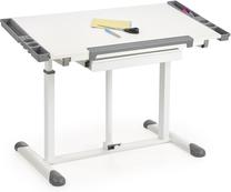 Rakstāmgalds regulējams augstums B42, 113 cm x 60 cm, 61 - 87 cm, balta krās./pelēka krās.