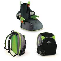 Automobilinė kėdutė Trunki BoostApak, juoda sp./žalia sp., 15 - 36 kg