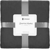 Pledas Springos Luxurious Blanket Extra Thick, tamsiai pilka sp., 200 cm x 220 cm