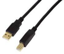 Vads Logilink USB to USB UA0264 USB 2.0 A male, USB 2.0 B male, 15 m, melna krās.