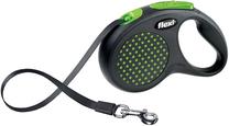 Automatinis pavadėlis Flexi Design S, juoda sp./žalia sp., 5 m