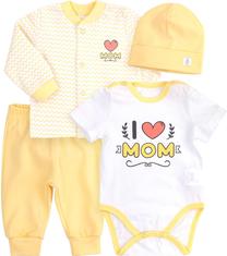 Apģērbs zīdaiņiem, mazuļiem Bembi I Love Mom, dzeltena krās., 62 cm, 4 gab.