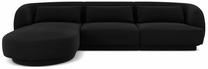 Kampinė sofa Cosmopolitan Design Velvet Tulum, juoda sp., kairinė, 156 x 255 cm x 70 cm