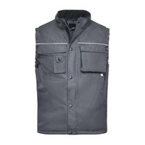 Veste James & Nicholson J&N813, melna krās./pelēka krās., XS-XXXL izmērs