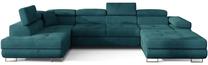 Kampinė sofa Rodrigo Mat Velvet 75, žalia sp., kairinė, 202 x 345 cm x 90 cm