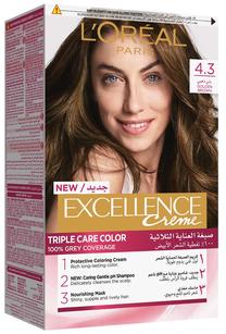 Kраска для волос L’Oréal Paris Excellence Creme, золотисто-коричневый цв., 4.3, 176 мл